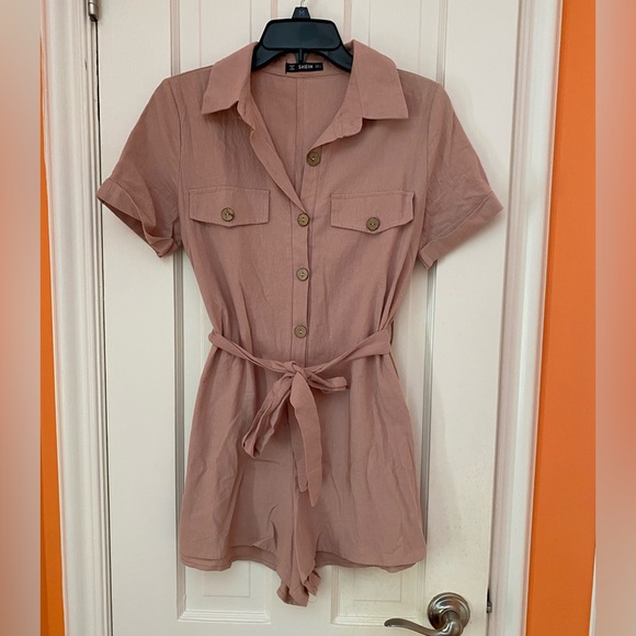 SHEIN Pants - SHEIN Light Pink Romper